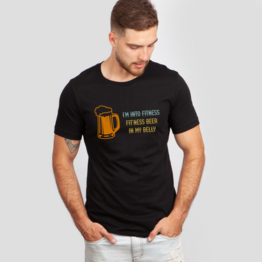 fitness beer in my belly black shirt